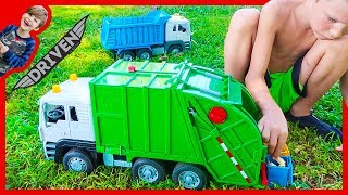 Recycling Trucks and Dump Trucks Clean up the Park!