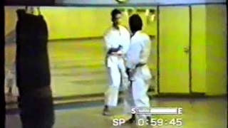 Mikio Yahara sensei, Richard Amos sensei, 1992 Ebisu JKA Hombu-dojo