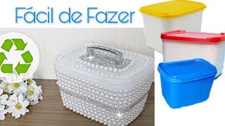 ORGANIZADOR COM POTE DE SORVETE E MARGARINA - FAÇA VC MESMO DO LIXO AO LUXO