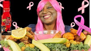 2X SPICY CHICKEN WING MUKBANG | GARLIC LEMON PEPPER & BUFFALO | ICE EATING