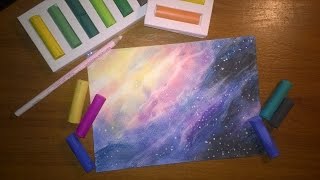 DIY: КАК НАРИСОВАТЬ КОСМОС ПАСТЕЛЬЮ (How to draw starry night sky)