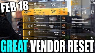 The Division 2 GREAT VENDOR RESET | MUST BUY WEAPONS, GEAR AND MODS!