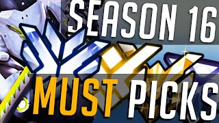 Season 16 Must Pick Heros | ALL Roles