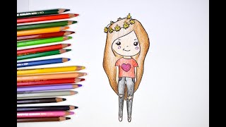 Как рисовать девочку. Рисуем милую девочку. How to draw a girl