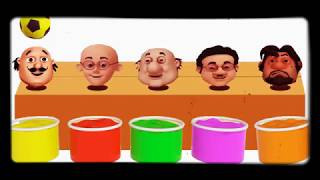 Learn colors with motu patlu || dady finger song and soccer ball for kids HD