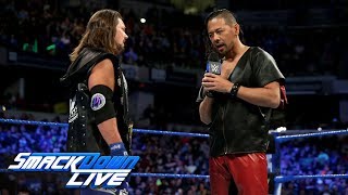 AJ Styles and Shinsuke Nakamura come face to face ahead of WrestleMania: SmackDown LIVE, March 13,..