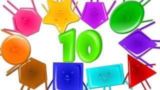 Ten little Shapes Jumping On The Bed | Nursery Rhymes | Kids Songs