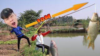 Cuộc Chiến Câu Cá Giữa Cần 10M và Cần 1M ( Ai sẽ Chiến Thắng ) Lạ Vlog