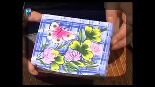 Роспись в технике одного мазка (One Stroke). Рисуем клевер, шмелей и бабочек. Мастер класс