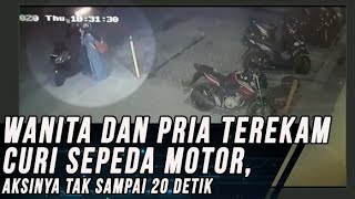 Pria dan Wanita Terekam Satu Tim Gondol Sepeda Motor di Kabupaten Malang