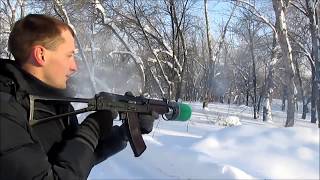 Фильтр в качестве глушителя/Filter as a silencer Стрельба с масляным фильтром и без.Вепрь-
