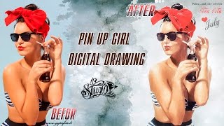 Pin Up Poster in Photoshop | Уникальная техника ★  How to Create a Pin-Up Poster in Photoshop ★