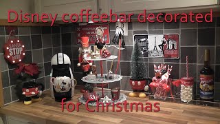Disney Coffee Bar Decorated for Christmas