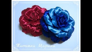 МК Необычная объемная роза из атласной ленты 12.5 см/volumetric rose/rosa volumétrico