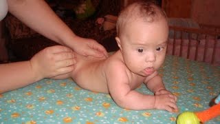 Гимнастика для грудничка, синдром Дауна, 5 месяцев