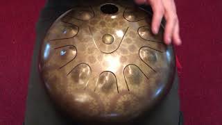 TouchToneTanks custom bronze and gold Pygmy 10 note tank drum steel handpan