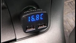 USB разветвитель в прикуриватель с вольтметром и амперметром