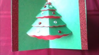 Easy Popup Christmas Tree Card (diff 2/10) (carte de Noël Weihnachtskarte tarjeta de Navidad)