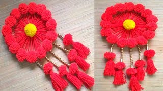 DIY POM POM WALL HANGING || DOOR HANGING TORAN MAKING AT HOME || BEST OUT OF WASTE