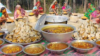 Hand Made Winter Cake With Spice & Hot Chicken Curry Cooking By Boys For Another Village 400+ People
