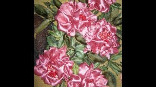 Моя картина Пионы. Картина ПИОНЫ вышитая атласными лентами.
