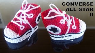 Модные пинетки- кеды  Converse All Star для новорожденного Часть II / Вяжем крючком для детей