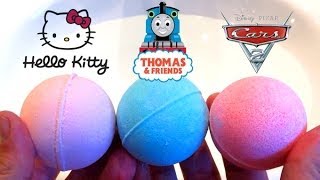 Bath Powder Balls Cars2 Thomas & Friends and Hello Kitty by Unboxingsurpriseegg