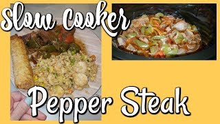SLOW COOKER PEPPER STEAK~FOODIE FRIDAYS!