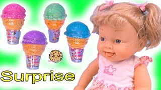 Ice Cream Surprise Toys ! Squishy Animals !! Cookie Swirl C Toy Video