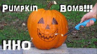 HHO Exploding pumpkin! (HHO Explosion) Fuel Cell / Generator