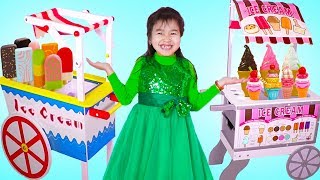 Jannie Pretend Play with 2 Ice Cream Cart Toys