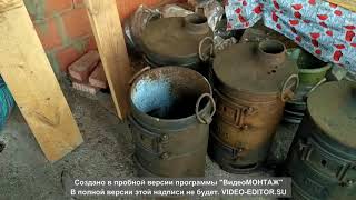 Подготовка к покраске и покраска огнестойкой эмалью чугунных печей "буржуек"