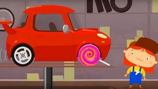 Мультфильм про машинки - Доктор Машинкова ? - Спортивный автомобиль и знак "Ограничьте скорость"?