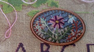 DIY 프랑스자수 브로치 만들기│Quilt Embroidery Brooch Pin│How To Make Crafts Tutorial