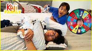 Ryan plays Don't Wake Daddy In Real Life Spin the Wheel Challenge!!!!