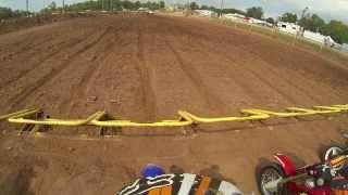 8 year old A J Stayton takes holeshot on yamaha ttr50 at MAMA race