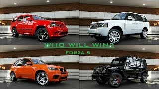 Forza 5 - Benz G65 AMG vs BMW X5 M vs Land Rover vs SRT8 Jeep