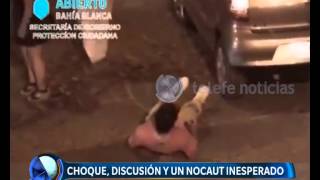Choque y piñas por parte de una mujer en Bahía Blanca - Telefe Noticias