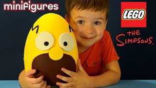 Giant Lego Simsons Surprise Egg. Play Doh. Minifigures series 2. Огромное Лего яйцо с игрушками.