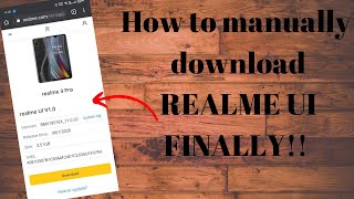 REALME UI Manually Update Link!!