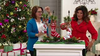 Plow & Hearth 16" Vintage Stocking with Lit Holiday Greens on QVC