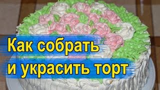 Как собрать и оформить торт. Украшение бисквитного торта.