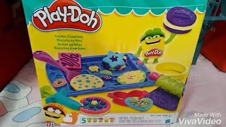 Mostrando meu lindo brinquedo da play-doh biscoitos divertidos