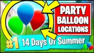 Pop Party Balloon Decorations Locations [14 Days Of Summer] (Fortnite Season 9)