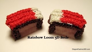 Rainbow Loom 3D Bed for figures - How to - Minecraft