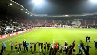 AZ - Heracles. Spelers bedanken het publiek