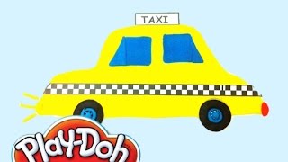 Машинки лепим из пластилина Плей до такси Play doh Cars