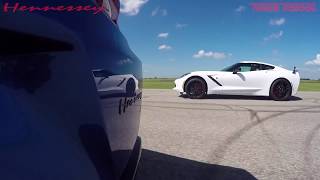 2018 HPE650 Camaro SS vs Stock 2018 Corvette Drag Race