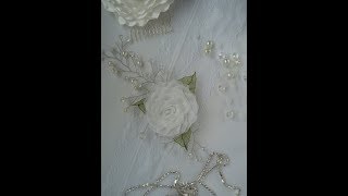 Нежная Роза Канзаши из Органзы/Бутоны для венка/Delicate rose Kanzashi Organza/Buds to the wreath
