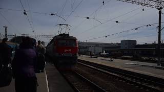 Отправление ЧС7-161 с поездом№341Ф Москва-Кишинёв с Киевского вокзала Москвы 9.04.2017